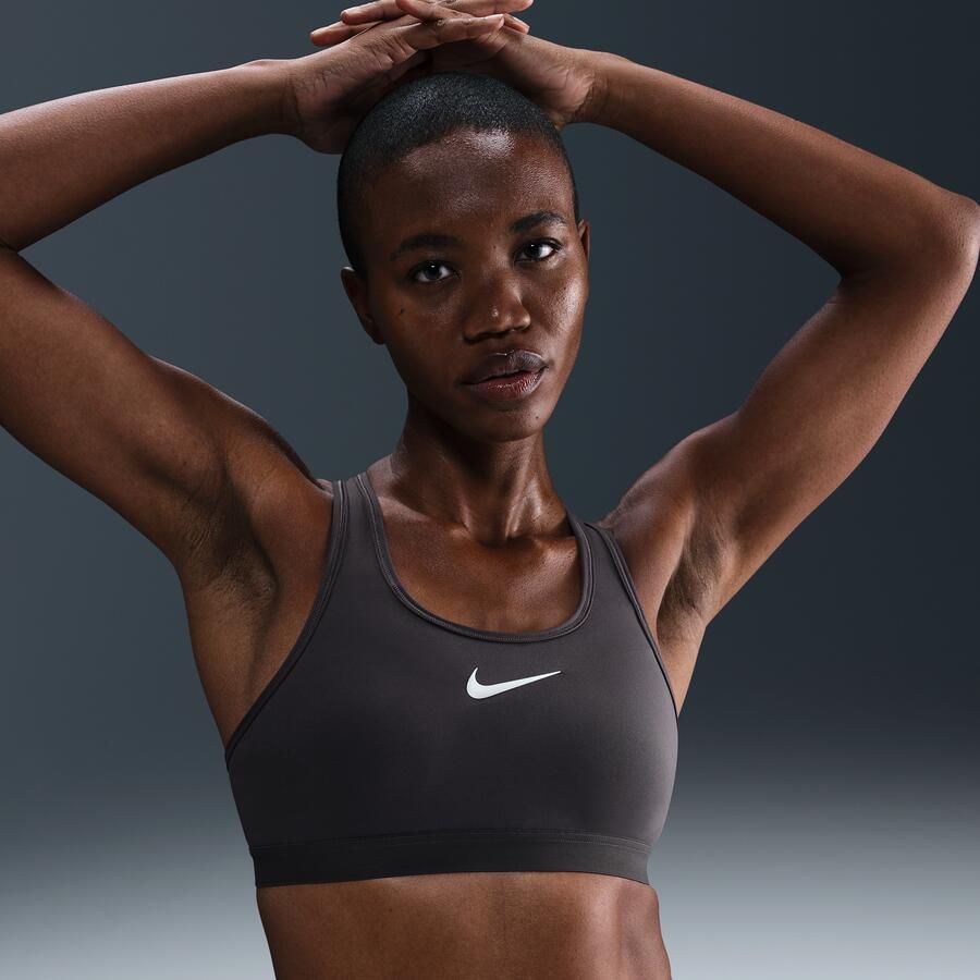 Nike Swoosh High Support non-padded verstelbare sport-bh Grijs - Foto 4