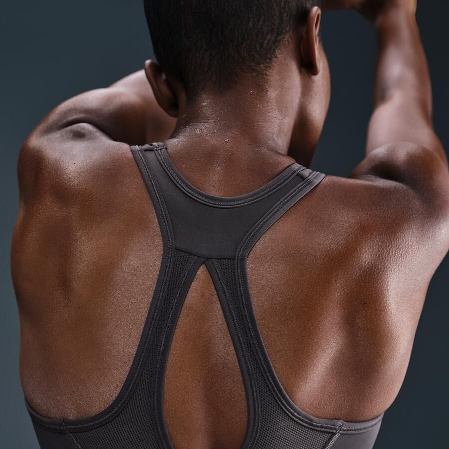 Nike Swoosh High Support non-padded verstelbare sport-bh Grijs