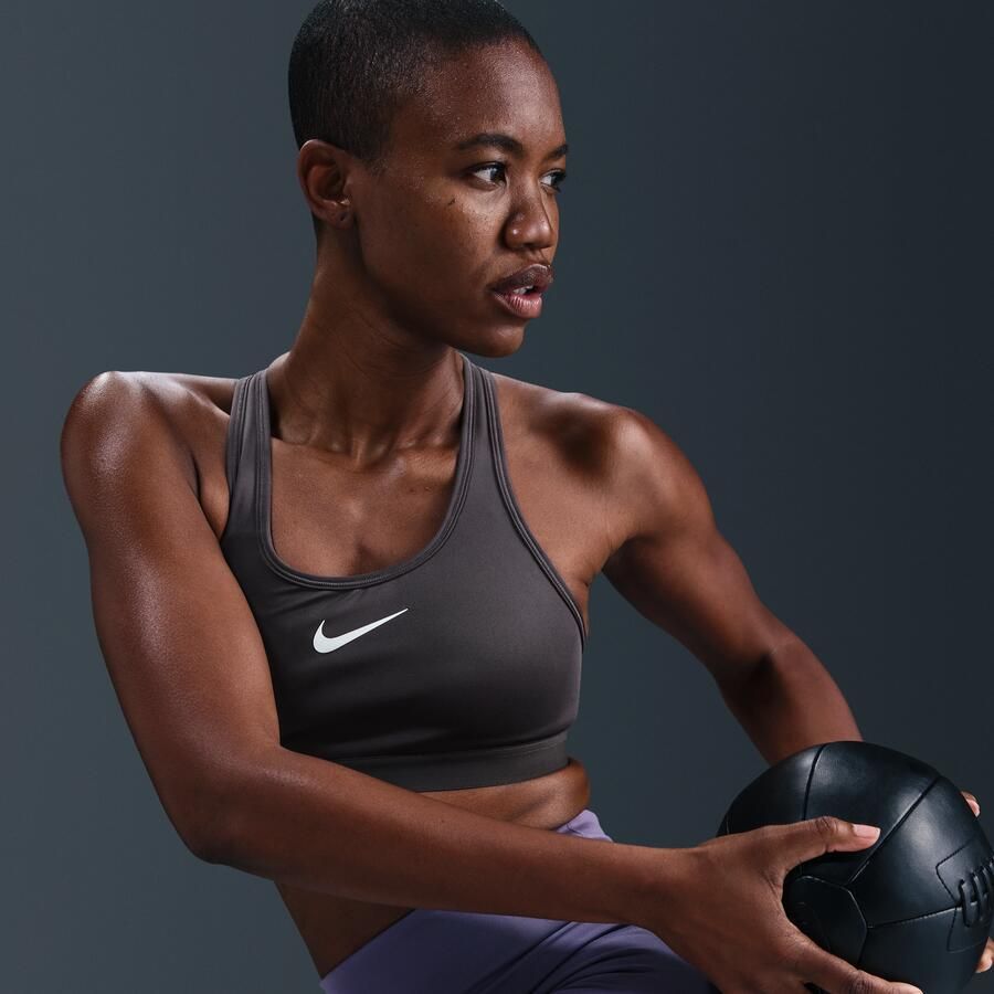 Nike Swoosh High Support non-padded verstelbare sport-bh Grijs - Foto 2