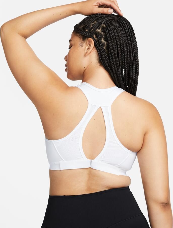 Nike Swoosh High Support non-padded verstelbare sport-bh Wit - Foto 6