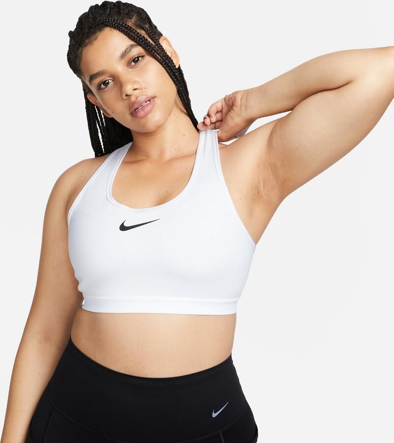 Nike Swoosh High Support non-padded verstelbare sport-bh Wit - Foto 4