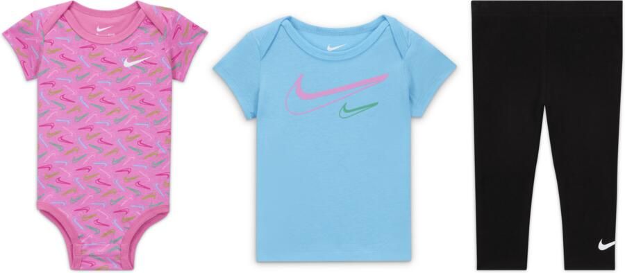Nike Swoosh Logo 3-delige rompertjesset voor baby's (0-9 maanden) Zwart - Foto 2