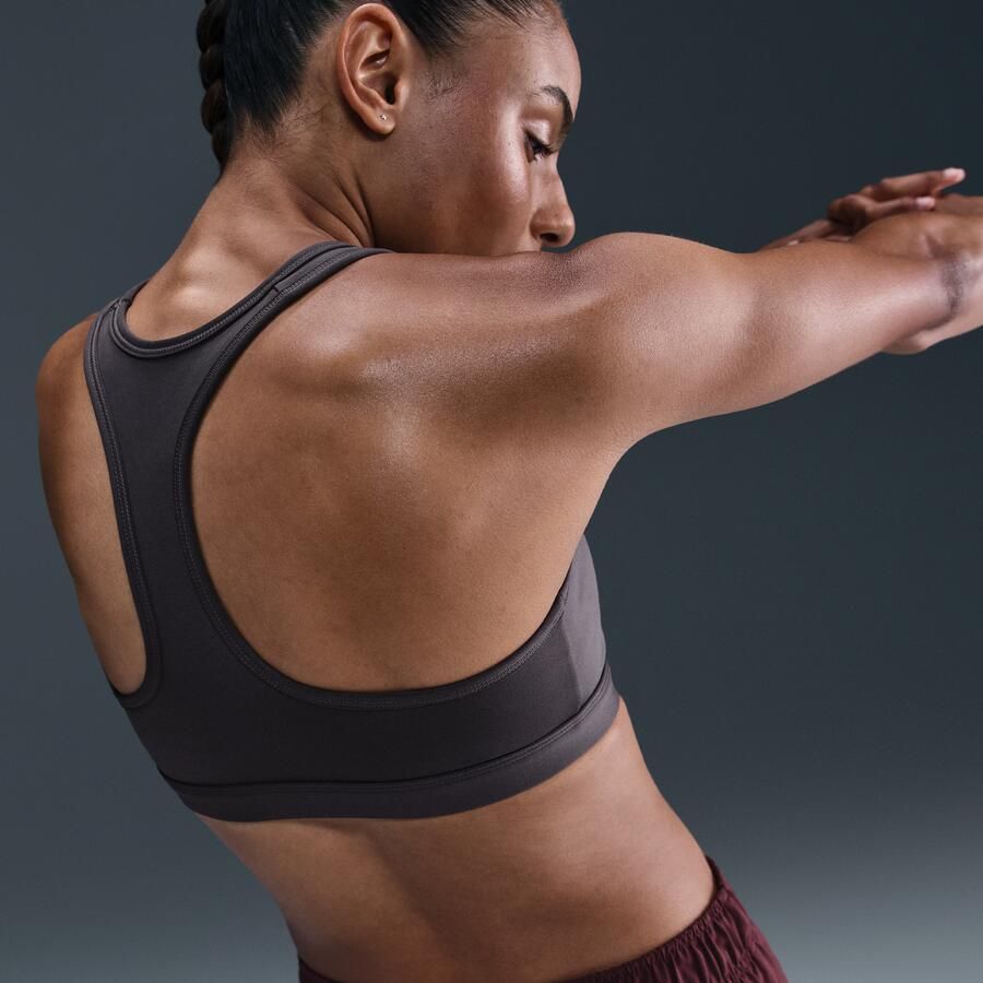 Nike Swoosh Medium Support padded sport-bh Grijs