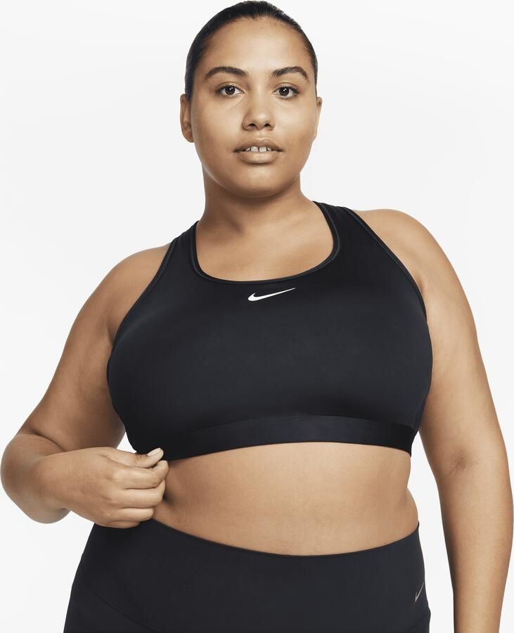 Nike Swoosh Medium Support padded sport-bh (Plus Size) Zwart - Foto 4