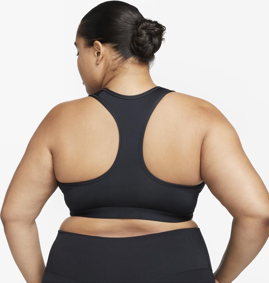 Nike Swoosh Medium Support padded sport-bh (Plus Size) Zwart