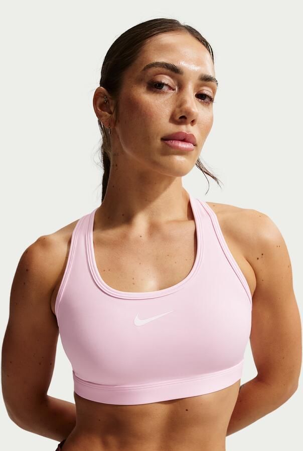 Nike Swoosh Medium Support padded sport-bh Roze - Foto 4