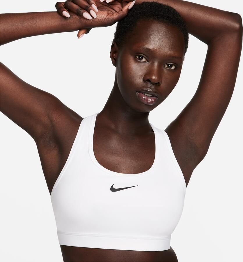 Nike Swoosh Medium Support padded sport-bh Wit - Foto 5
