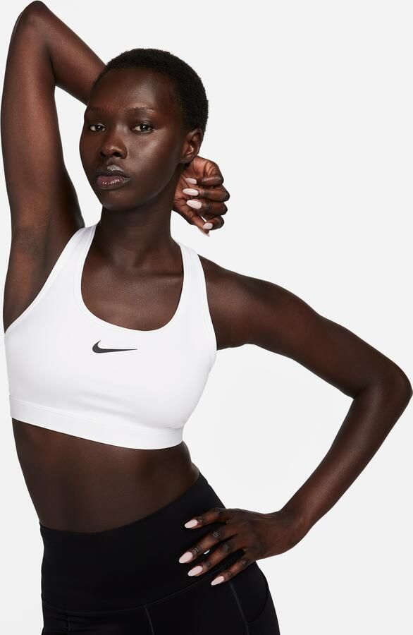 Nike Swoosh Medium Support padded sport-bh Wit - Foto 8