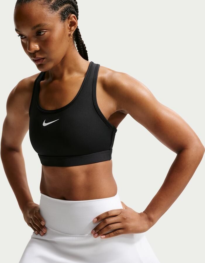 Nike Swoosh Padded sport-bh met medium ondersteuning Zwart - Foto 8