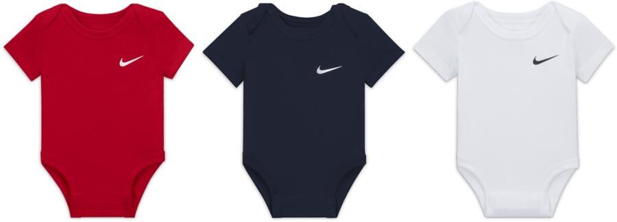 Nike Swoosh rompertjes voor baby's (0-9 maanden 3 stuks) Meerkleurig - Foto 2