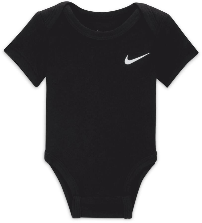 Nike Swoosh rompertjes voor baby's (0-9 maanden 3 stuks) Zwart