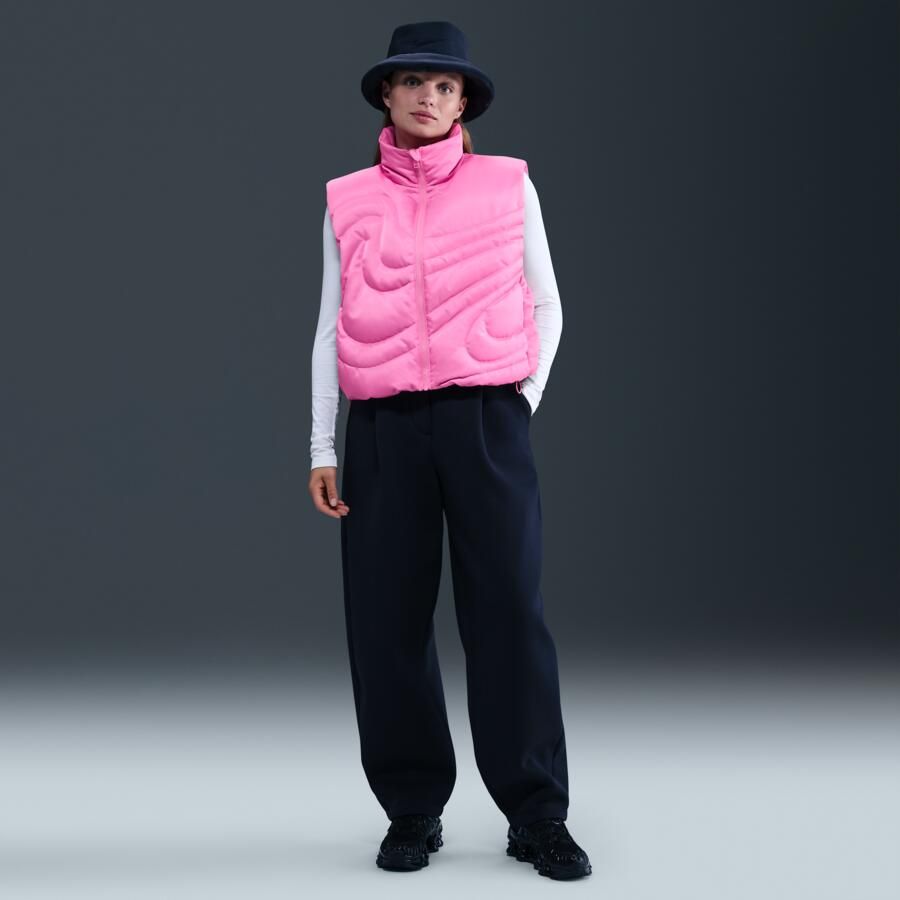 Nike Swoosh Series oversized bodywarmer met dons voor dames Roze - Foto 3