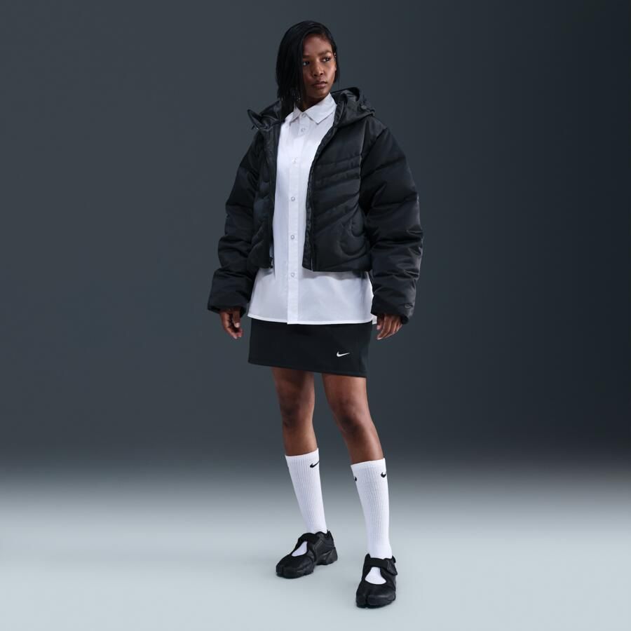 Nike Swoosh Series Therma-FIT oversized donsjack voor dames Zwart - Foto 3