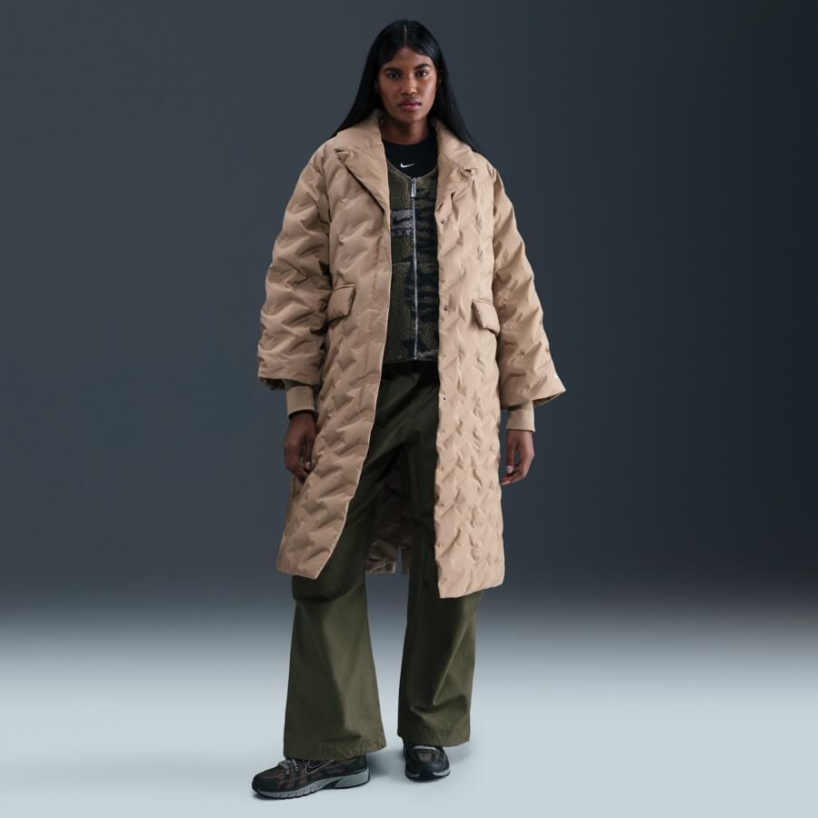 Nike Swoosh Series Therma-FIT oversized trenchcoat met dons voor dames Bruin - Foto 4