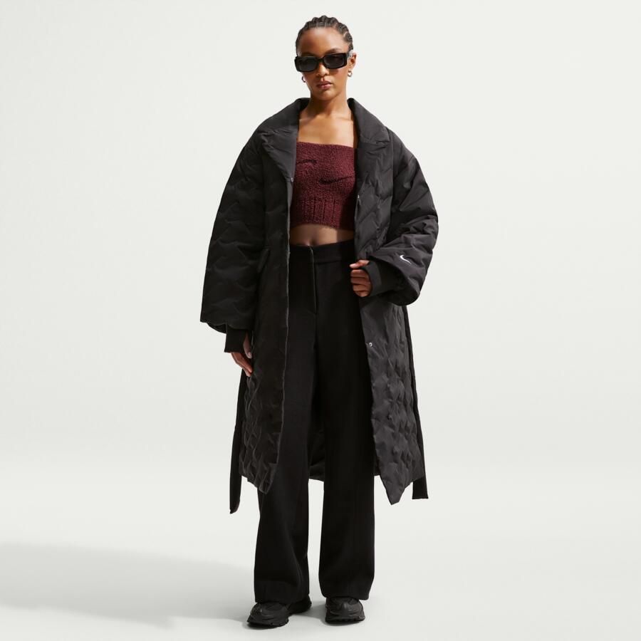 Nike Swoosh Series Therma-FIT oversized trenchcoat met dons voor dames Zwart - Foto 4