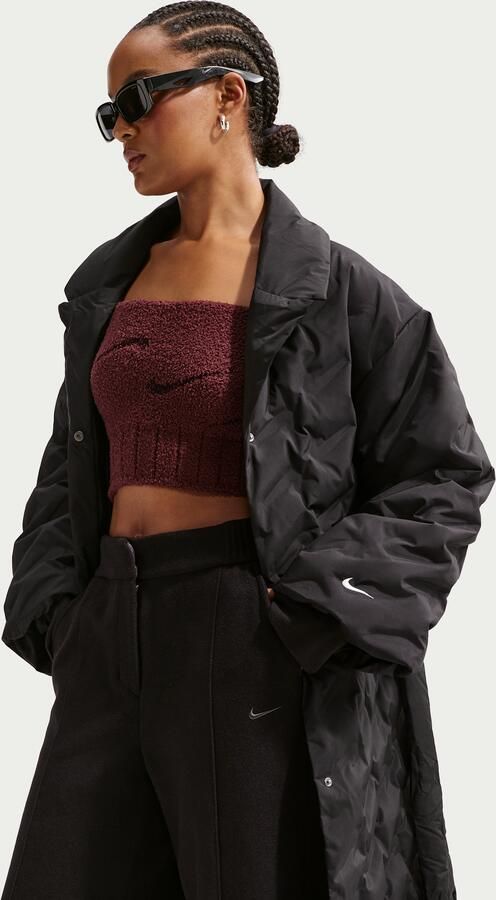 Nike Swoosh Series Therma-FIT oversized trenchcoat met dons voor dames Zwart - Foto 3