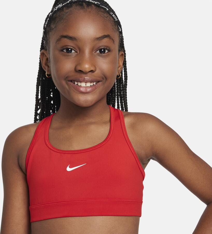 Nike Swoosh sport-bh voor meisjes Rood