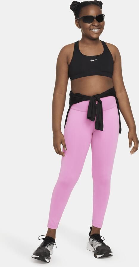 Nike Swoosh sport-bh voor meisjes (ruimere maten) Zwart - Foto 3