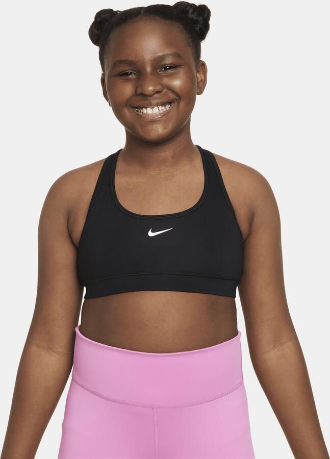 Nike Swoosh sport-bh voor meisjes (ruimere maten) Zwart - Foto 2