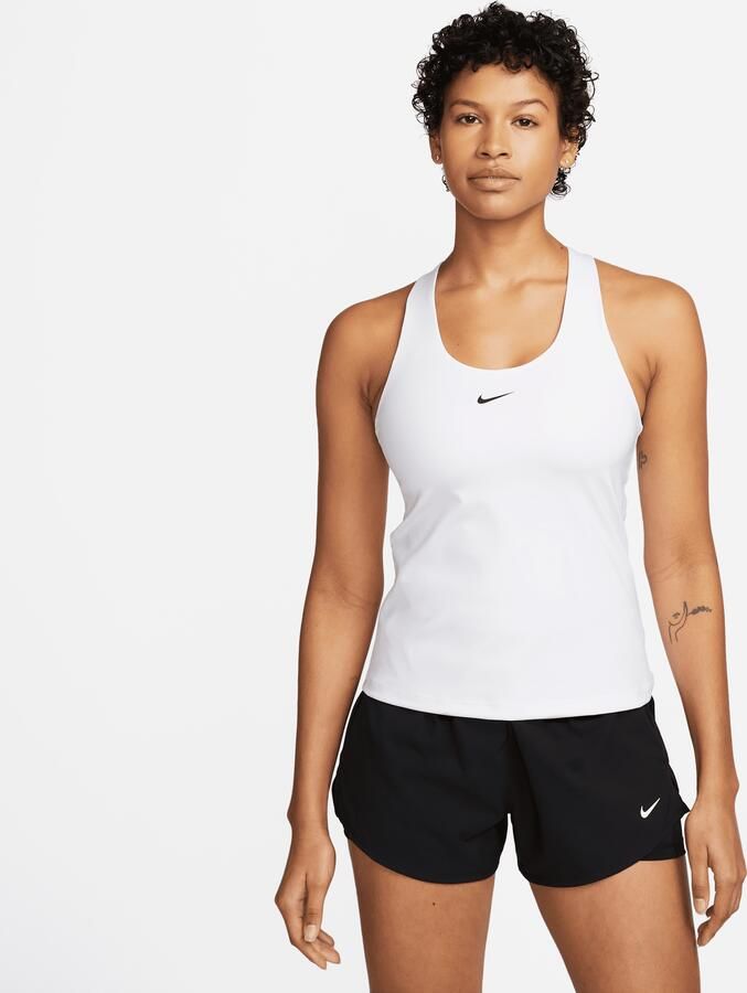 Nike Swoosh Tanktop met padded sport-bh met medium ondersteuning Wit - Foto 3