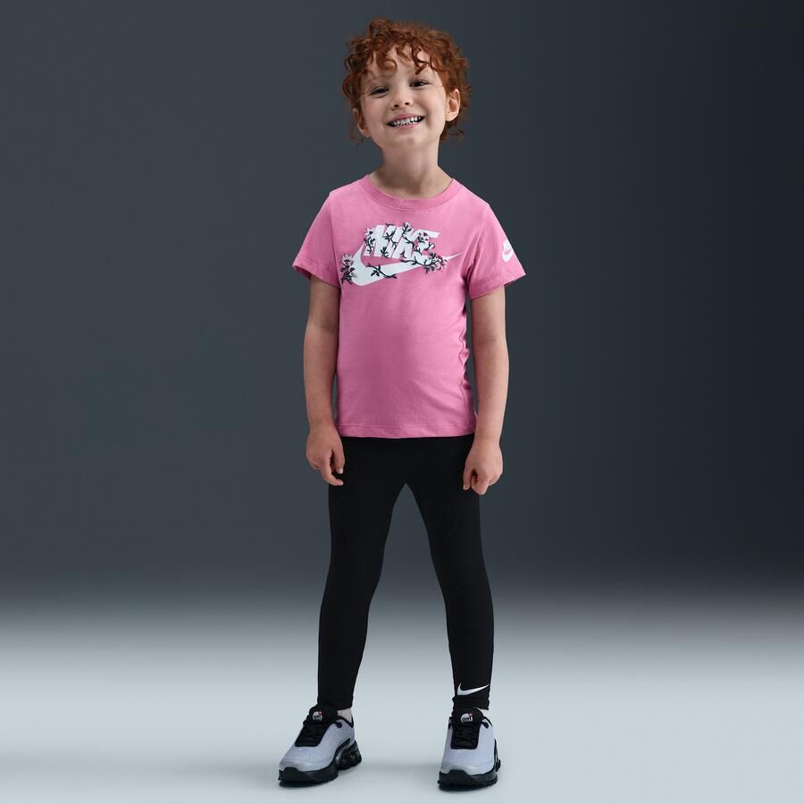 Nike T-shirt met bloemmotief voor kleuters Roze - Foto 3