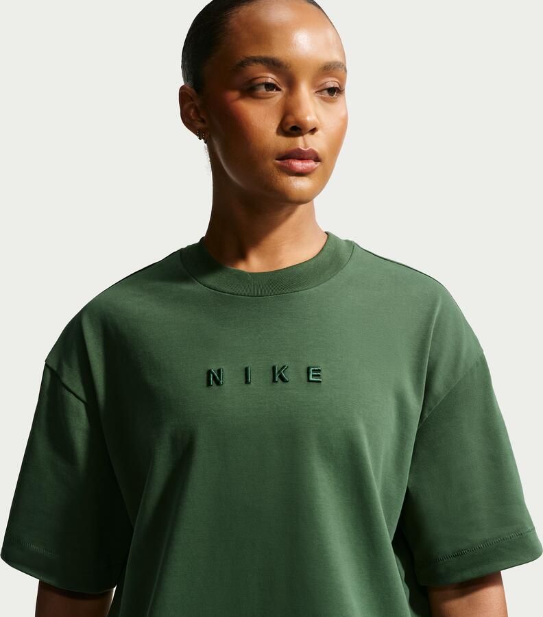 Nike T-shirt met korte mouwen en recht design voor dames Groen - Foto 4