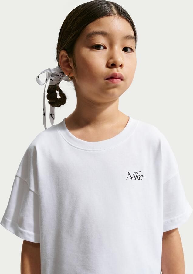 Nike T-shirt met recht design voor meisjes Wit - Foto 4