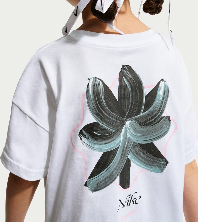 Nike T-shirt met recht design voor meisjes Wit - Foto 2