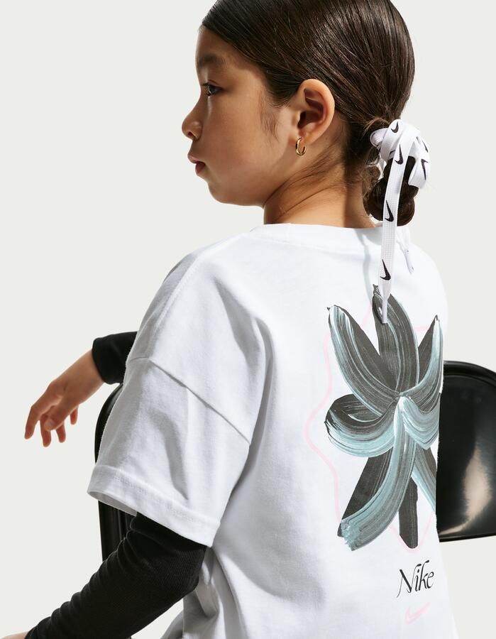 Nike T-shirt met recht design voor meisjes Wit - Foto 3