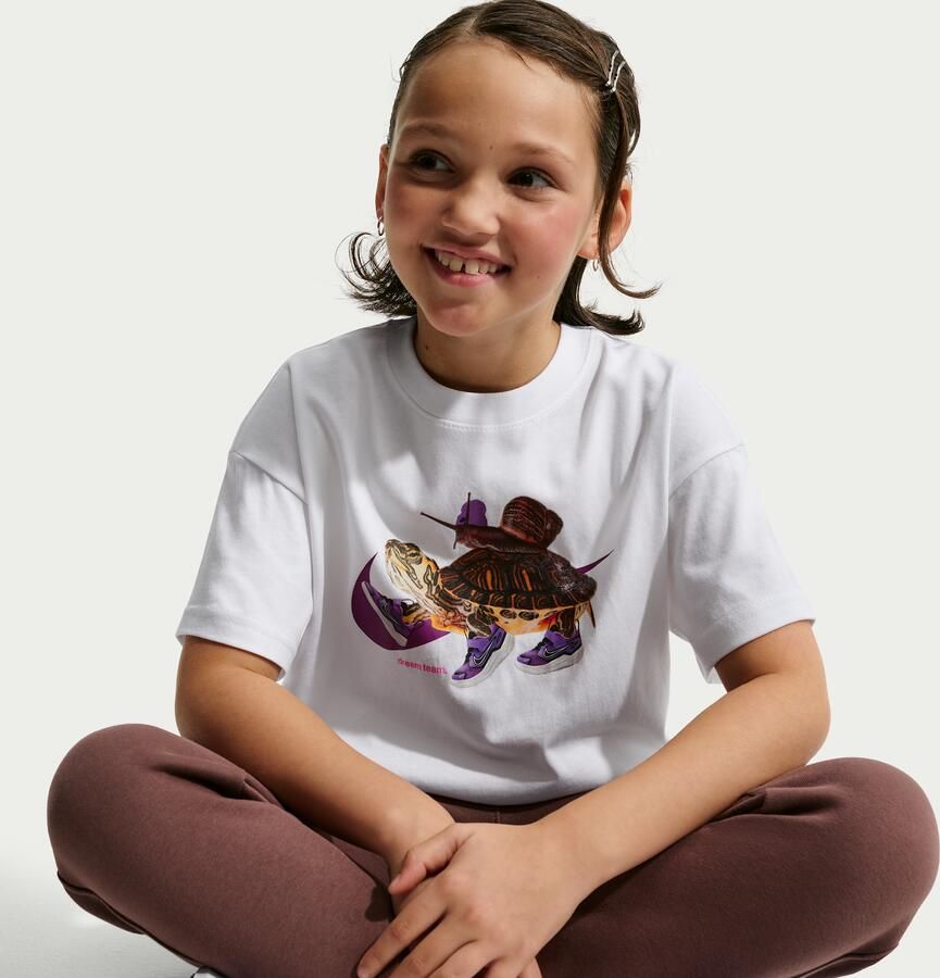 Nike T-shirt met recht design voor meisjes Wit - Foto 2