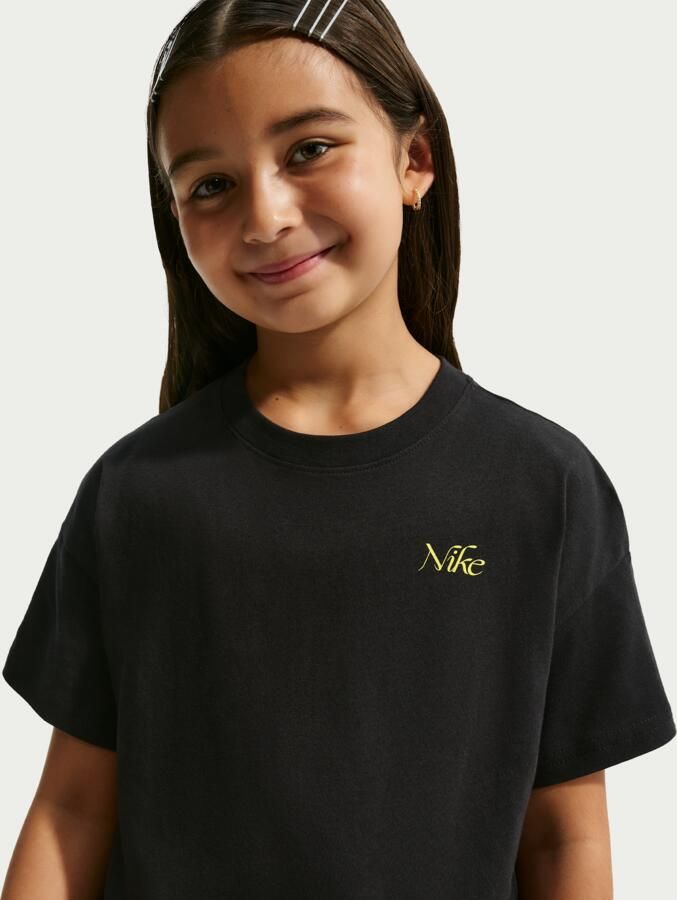 Nike T-shirt met recht design voor meisjes Zwart - Foto 4