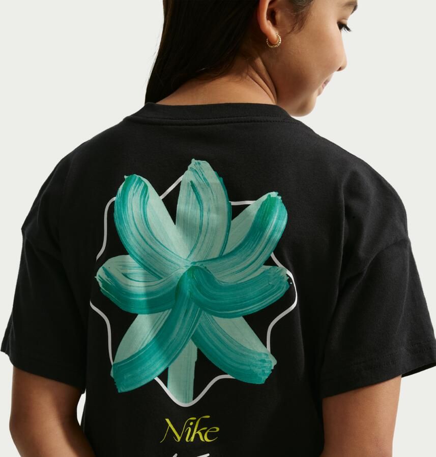 Nike T-shirt met recht design voor meisjes Zwart - Foto 2