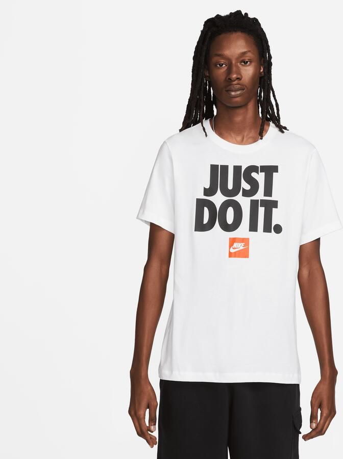 Nike Sportieve Witte Tee met Bedrukte Logo's White Heren - Foto 4