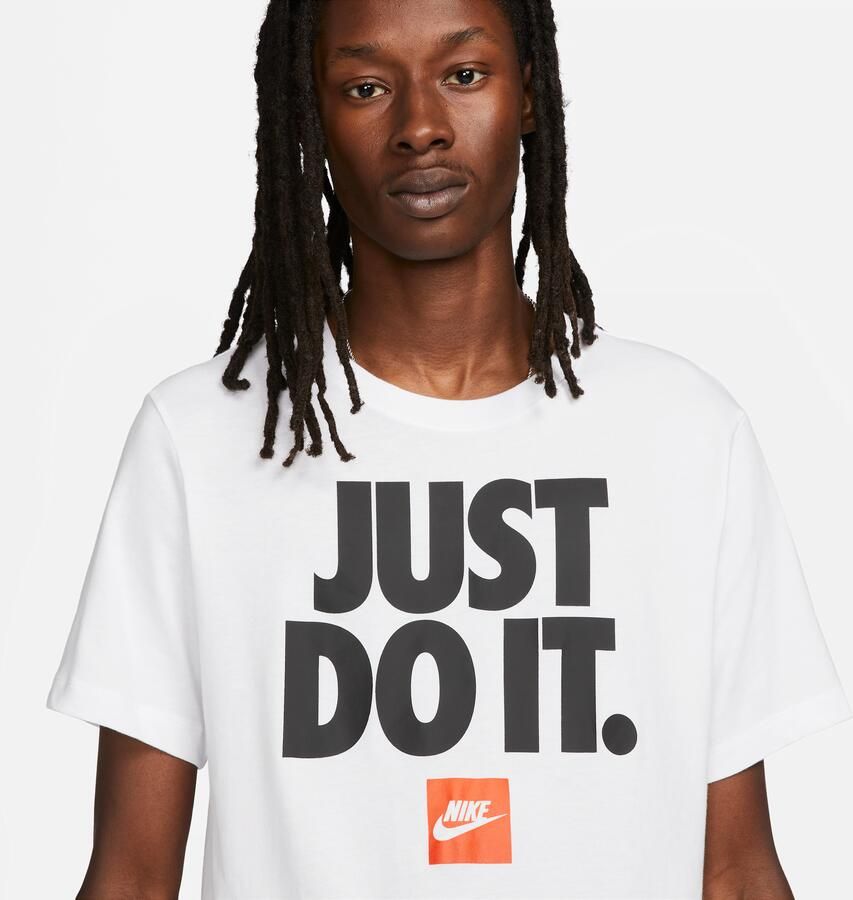 Nike Sportieve Witte Tee met Bedrukte Logo's White Heren - Foto 2