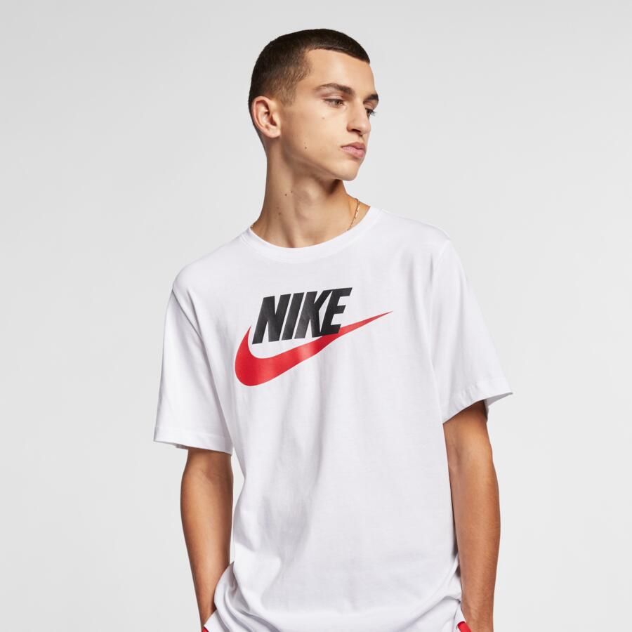 Nike Icon Futura Wit Zwart Rood T-shirt White Heren - Foto 4