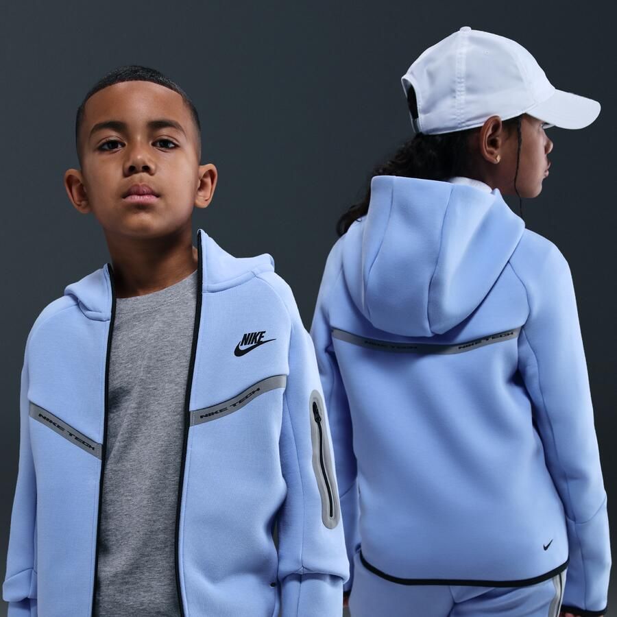 Nike Tech Fleece hoodie met rits over de hele lengte en met reflecterend design voor jongens Blauw - Foto 4