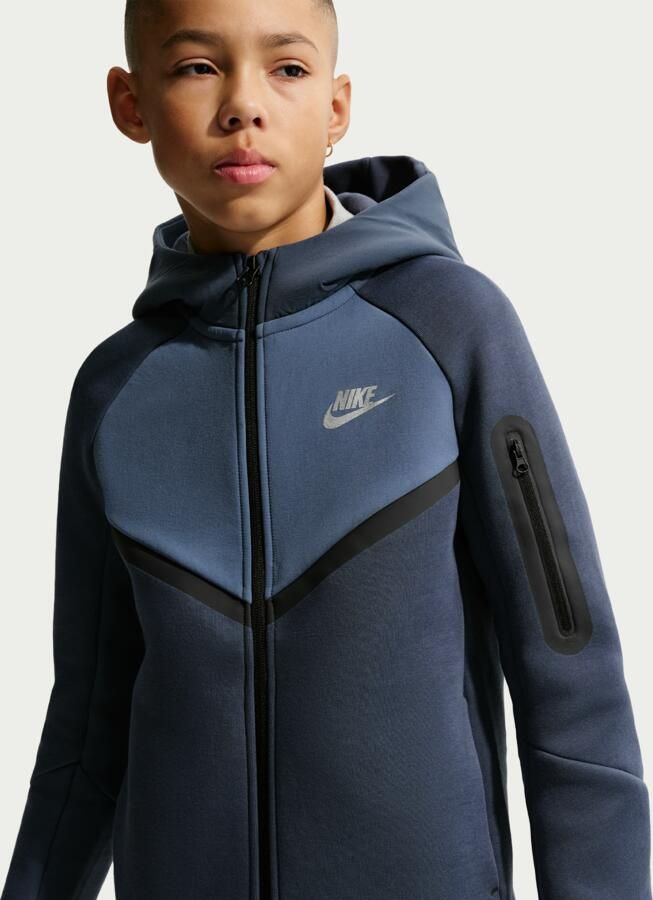 Nike Tech Fleece Hoodie met rits voor kids Blauw - Foto 4