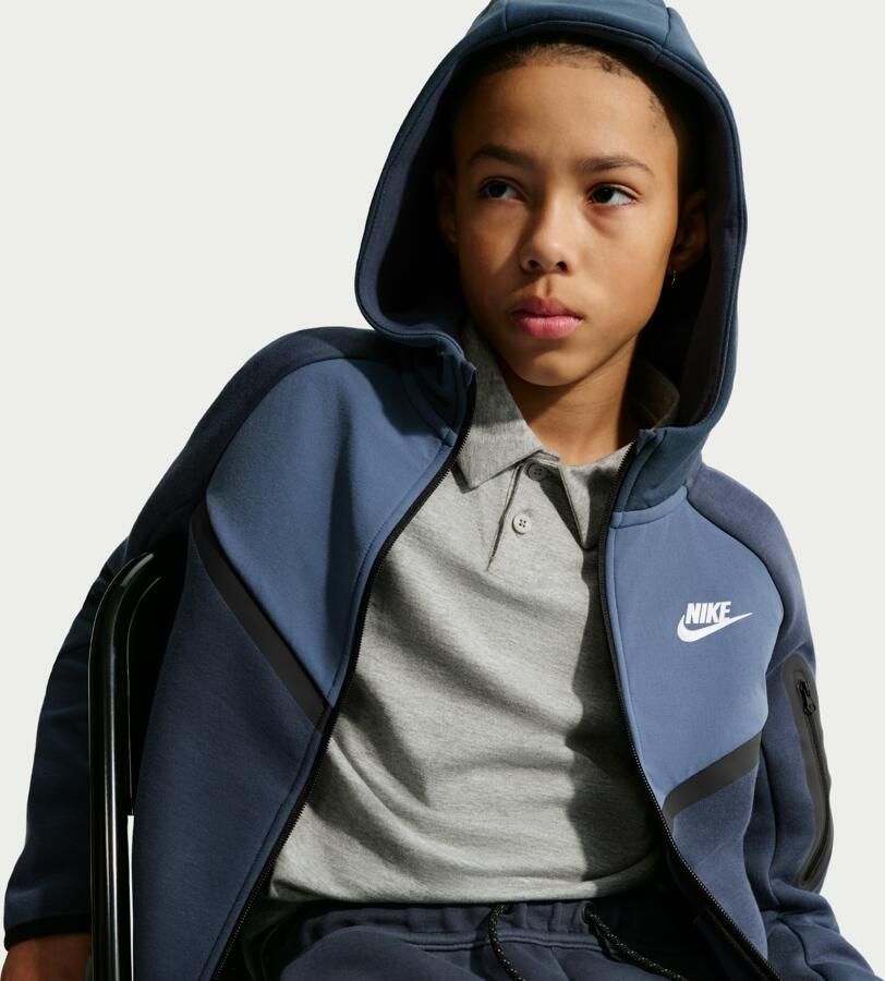 Nike Tech Fleece Hoodie met rits voor kids Blauw - Foto 2