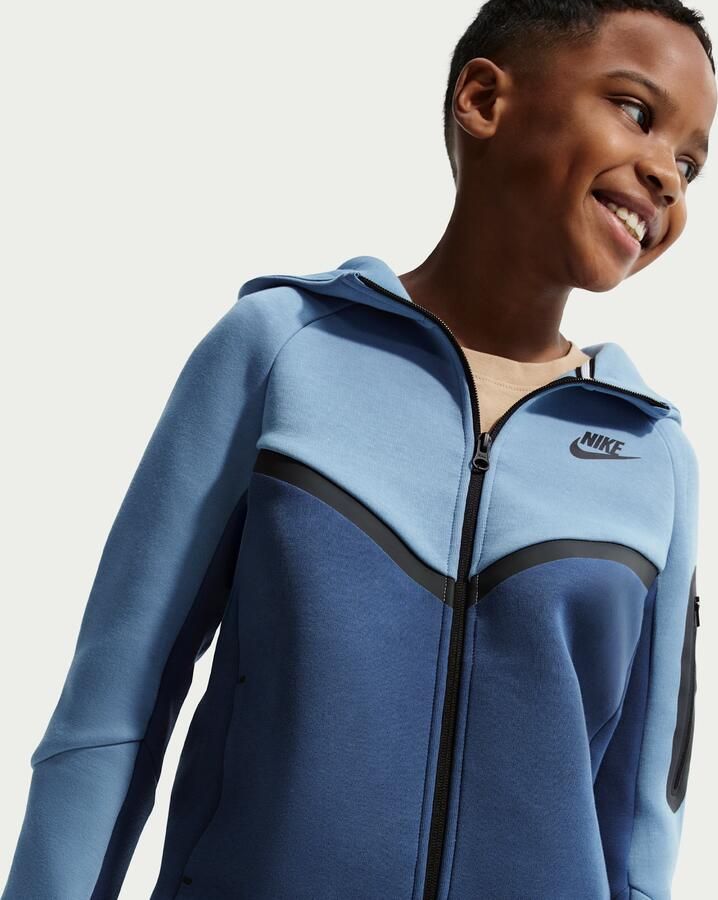 Nike Tech Fleece Hoodie met rits voor kids Blauw - Foto 2