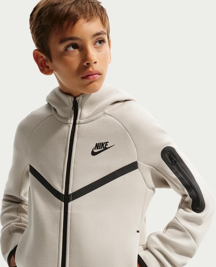 Nike Tech Fleece Hoodie met rits voor kids Bruin - Foto 4