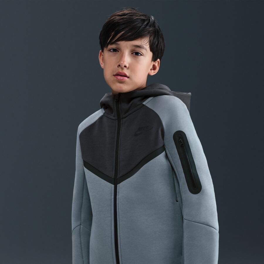 Nike Tech Fleece Hoodie met rits voor kids Grijs - Foto 2