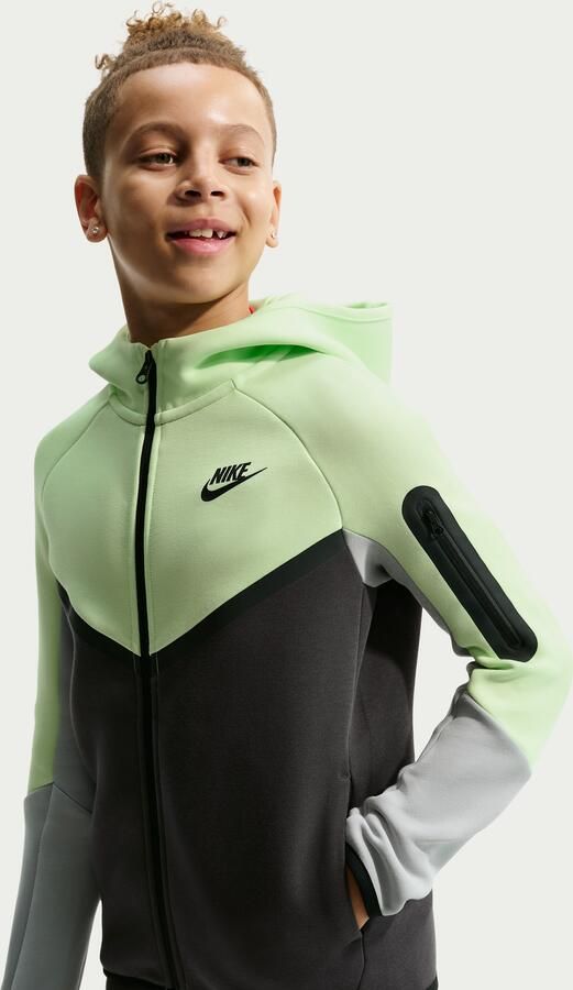 Nike Tech Fleece Hoodie met rits voor kids Groen - Foto 4
