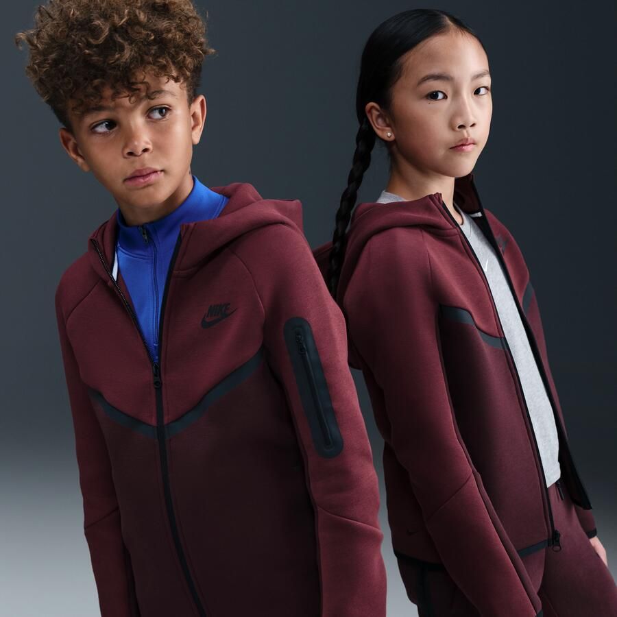 Nike Tech Fleece Hoodie met rits voor kids Rood - Foto 4