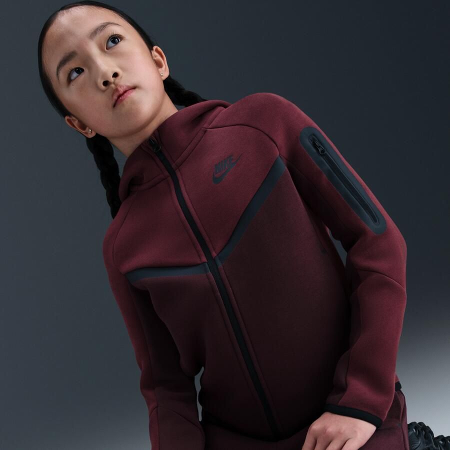 Nike Tech Fleece Hoodie met rits voor kids Rood