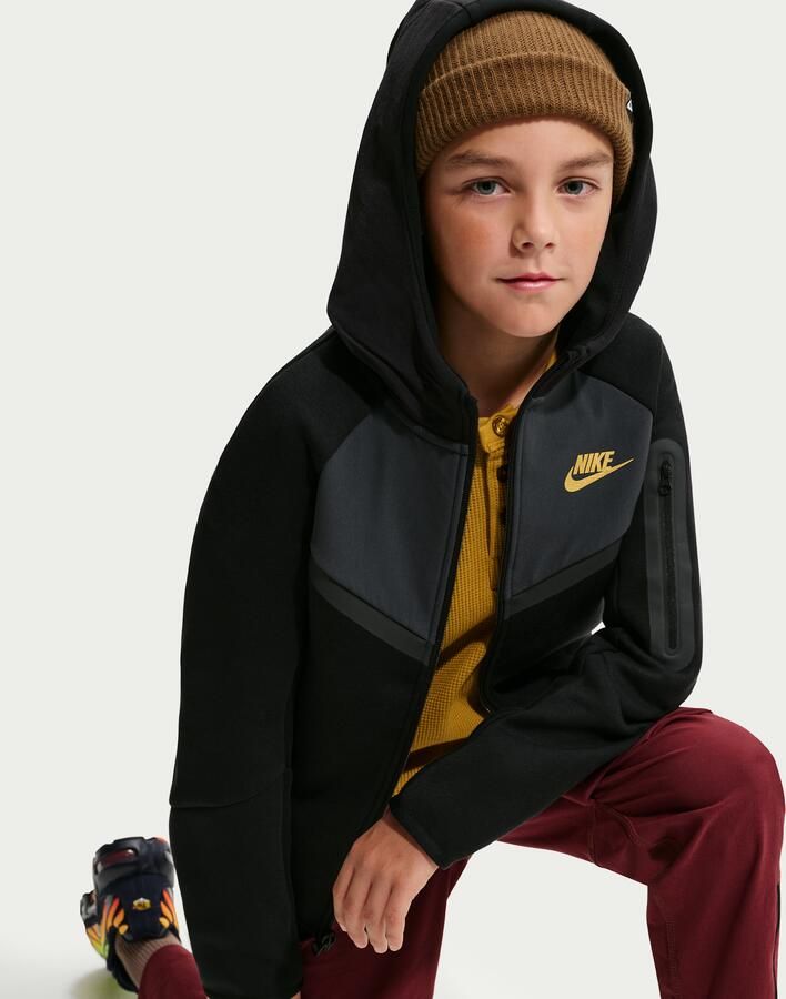Nike Tech Fleece Hoodie met rits voor kids Zwart - Foto 2