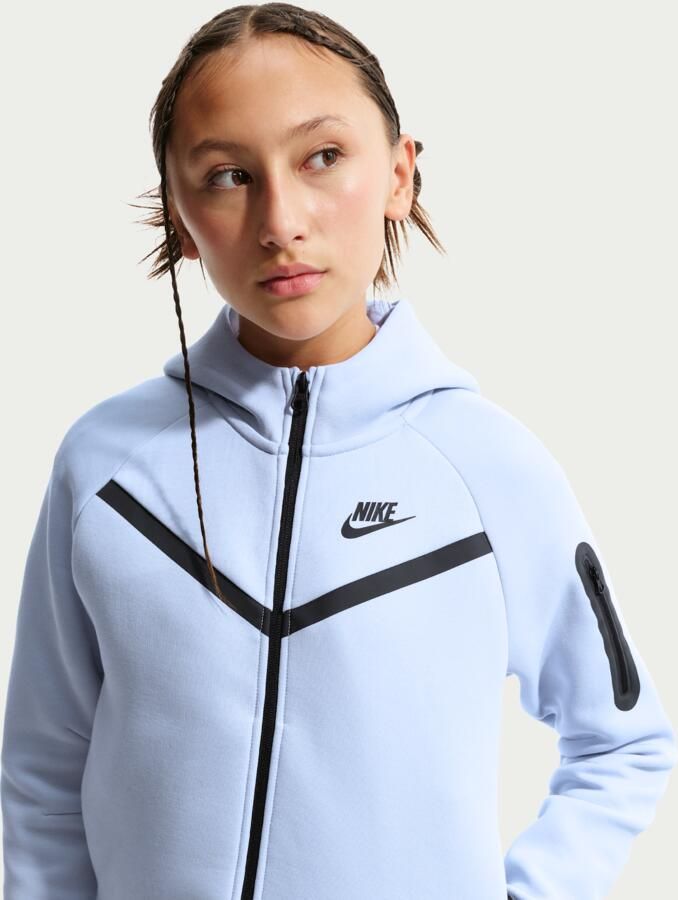 Nike Tech Fleece hoodie met rits voor meisjes Grijs - Foto 4