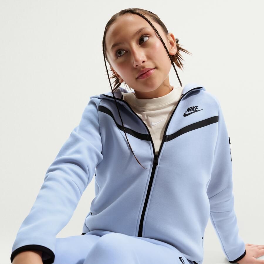 Nike Tech Fleece hoodie met rits voor meisjes Grijs - Foto 2