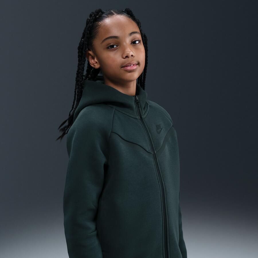 Nike Tech Fleece hoodie met rits voor meisjes Groen - Foto 4