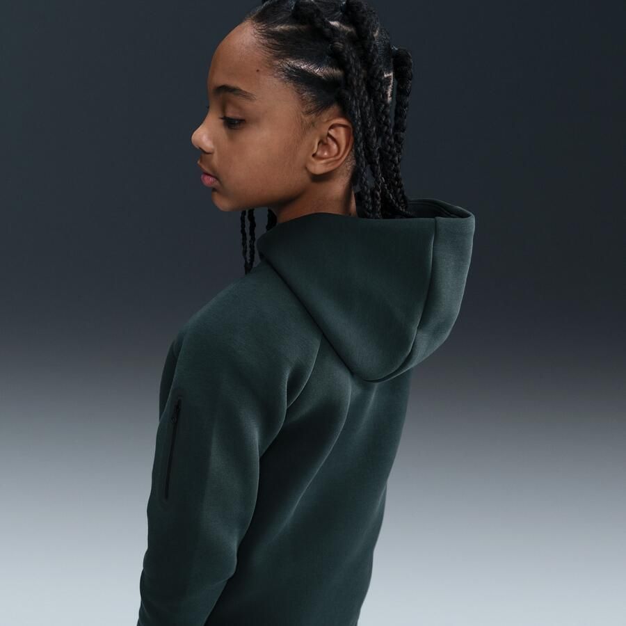 Nike Tech Fleece hoodie met rits voor meisjes Groen
