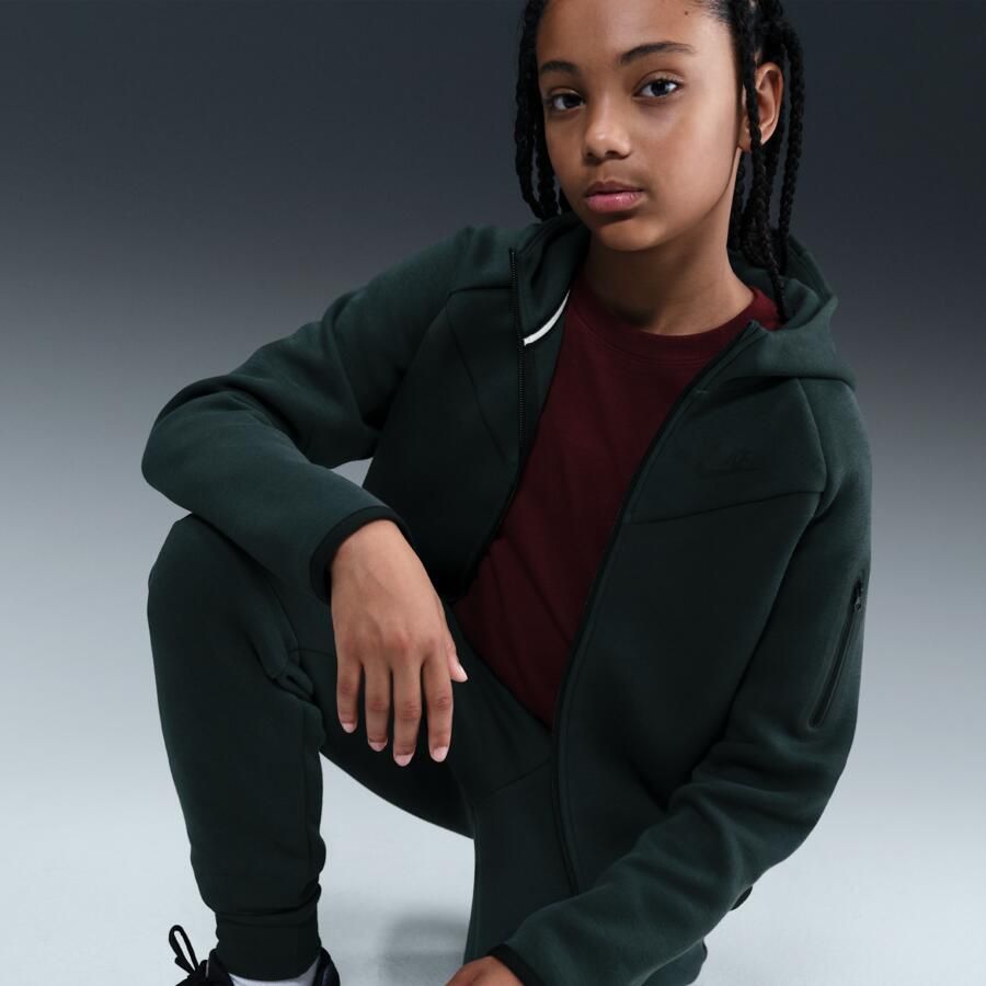 Nike Tech Fleece hoodie met rits voor meisjes Groen - Foto 2